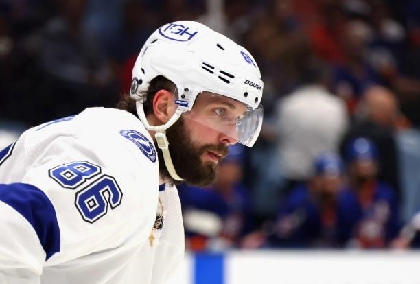 Nikita Kucherov of the Tampa Bay Lightning skates against the New York Islanders in Game Four of the Stanley Cup Semifinals during the 2021 Stanley...