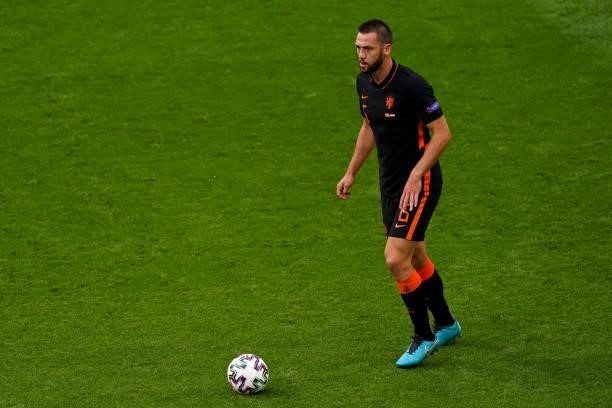 Stefan de Vrij of the Netherlands during the UEFA Euro 2020 Championship Group C match between North Macedonia National Team and Netherlands National...