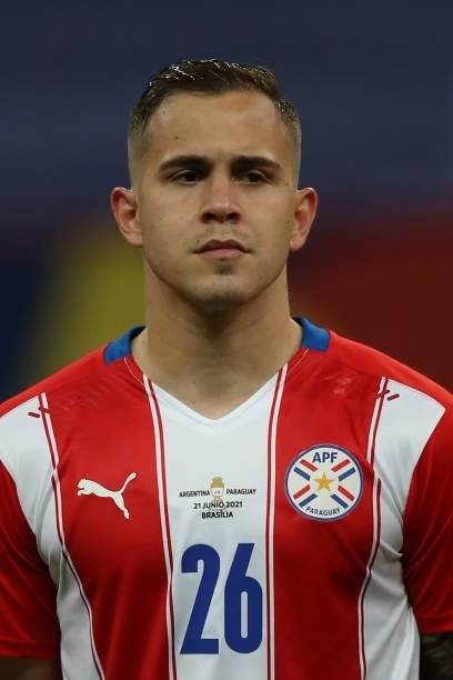 Robert Piris da Motta of Paraguay looks on before a group A match between Argentina and Paraguay as part of Conmebol Copa America Brazil 2021 at Mane...