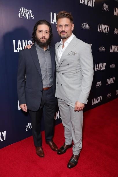 John Magaro and David Cade attend the Los Angeles Premiere Of "Lansky