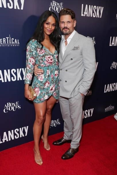 Ash Santos and David Cade attend the Los Angeles Premiere Of "Lansky