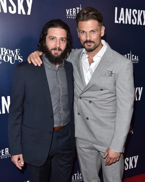 John Magaro and David Cade attend the Los Angeles Premiere of "Lansky