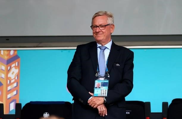 Peter Rudbaek, UEFA Technical Observer is seen ahead the UEFA Euro 2020 Championship Group B match between Russia and Denmark at Parken Stadium on...