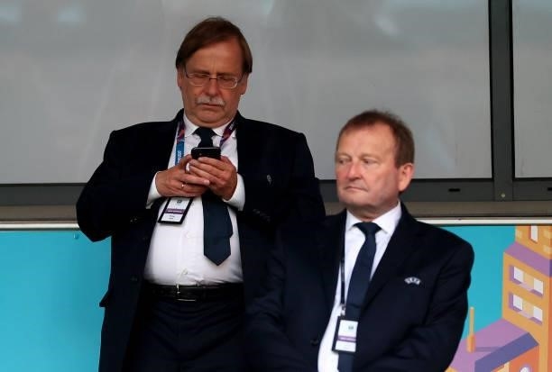 Executive Committee member, Dr. Rainer Koch is seen ahead of the UEFA Euro 2020 Championship Group B match between Russia and Denmark at Parken...