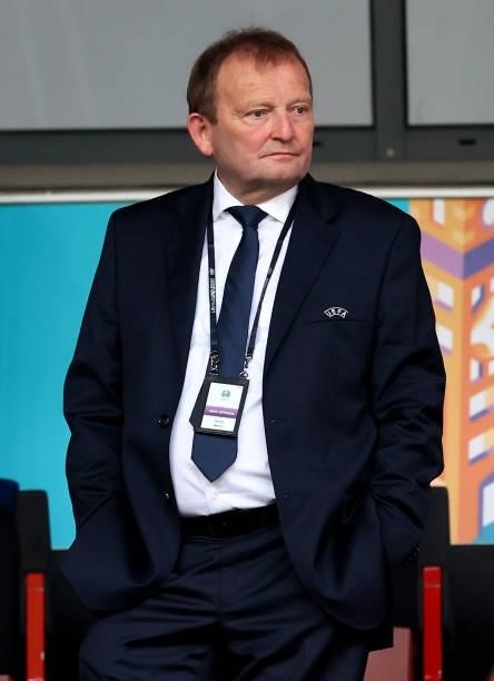 President of Irish Football Association , FIFA vice-president and UEFA Executive Committee member, David Martin is seen ahead the UEFA Euro 2020...