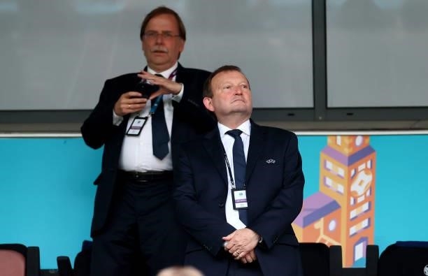 President of Irish Football Association , FIFA vice-president and UEFA Executive Committee member, David Martin is seen ahead the UEFA Euro 2020...