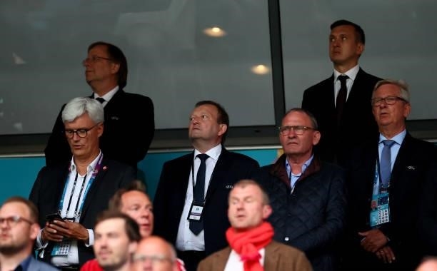 Preben Elkjær , former Danish football player who played 69 matches for Denmark and scored 38 goals, is seen during the UEFA Euro 2020 Championship...