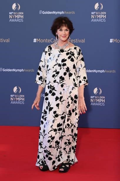 Anny Duperey arrives at the closing ceremony of the 60th Monte Carlo TV Festival on June 22, 2021 in Monte-Carlo, Monaco.