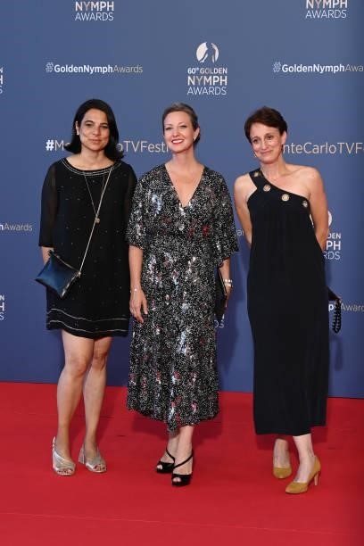Anna Marsh and guests arrive at the closing ceremony of the 60th Monte Carlo TV Festival on June 22, 2021 in Monte-Carlo, Monaco.
