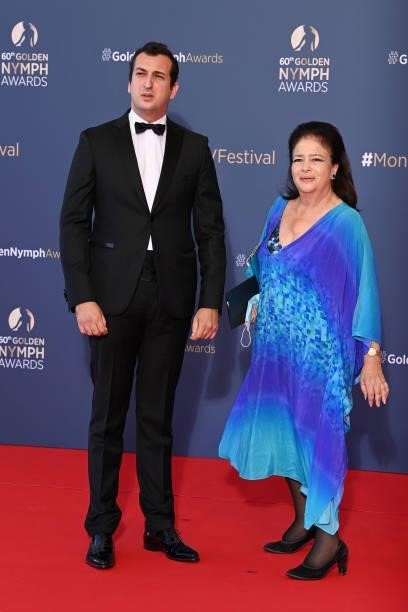 Prince Fakhr Eddin Farouk and Queen Fadila Farouk arrive at the closing ceremony of the 60th Monte Carlo TV Festival on June 22, 2021 in Monte-Carlo,...