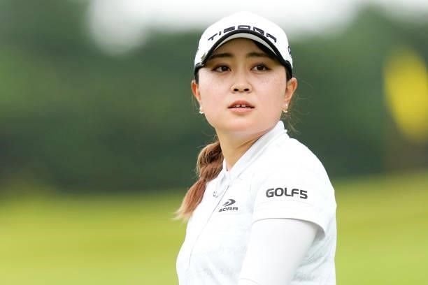 Urara Onuki of Japan hits her tee shot on the first hole during the second round of the JLPGA Pro Test at Shizu Hills Country Club on June 23, 2021...