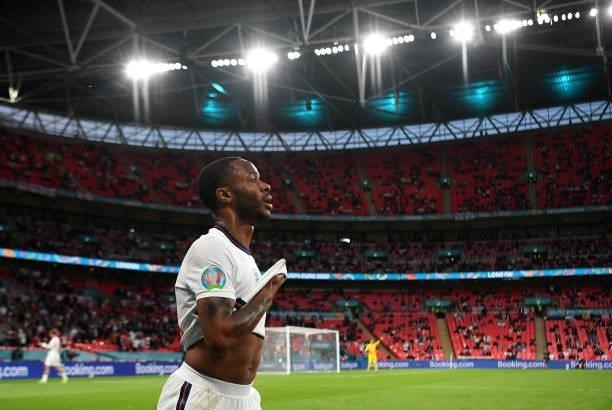 Raheem Sterling of England reacts after he is substituted during the UEFA Euro 2020 Championship Group D match between Czech Republic and England at...