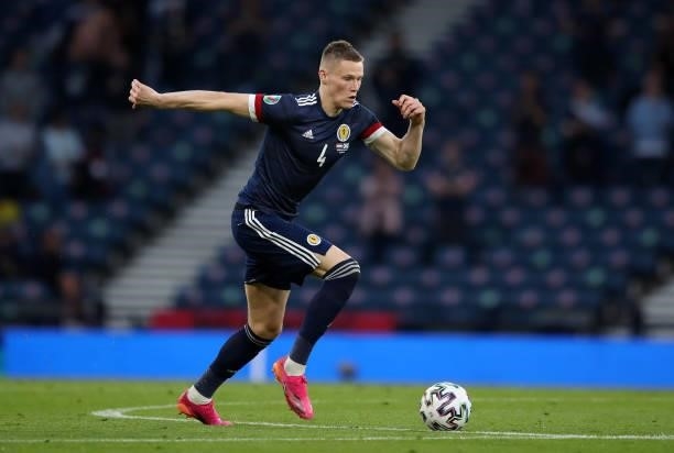 Scott McTominay of Scotland in action during the UEFA Euro 2020 Championship Group D match between Croatia and Scotland at Hampden Park on June 22,...