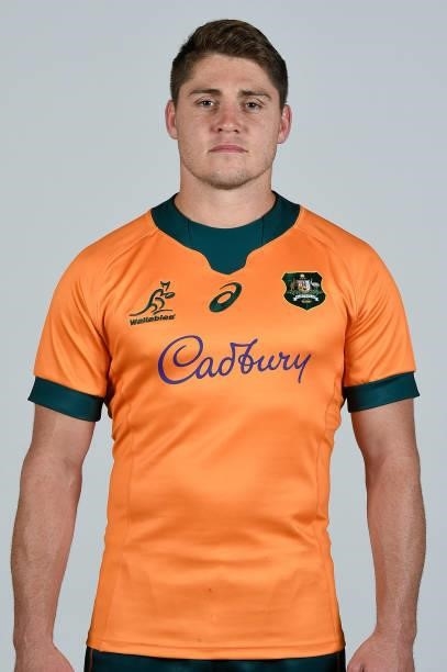 James O'Connor poses during the Australian Wallabies team headshots session on June 23, 2021 in Coomera, Australia.