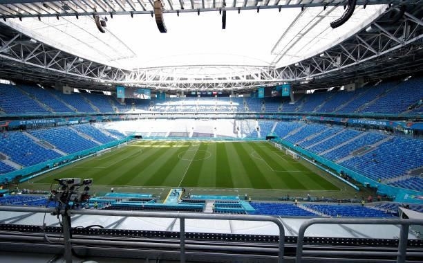 General view inside the stadium prior to the UEFA Euro 2020 Championship Group E match between Sweden and Poland at Saint Petersburg Stadium on June...