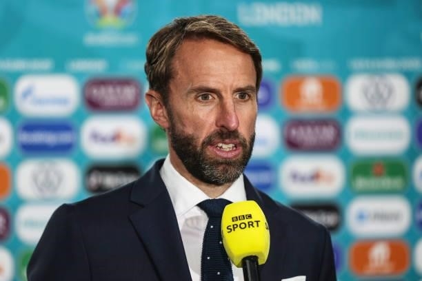 Gareth Southgate, Head Coach of England speaks during a TV Interview following the UEFA Euro 2020 Championship Group D match between Czech Republic...