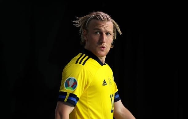 Emil Forsberg of Sweden walks out on to the pitch prior to the UEFA Euro 2020 Championship Group E match between Sweden and Poland at Saint...