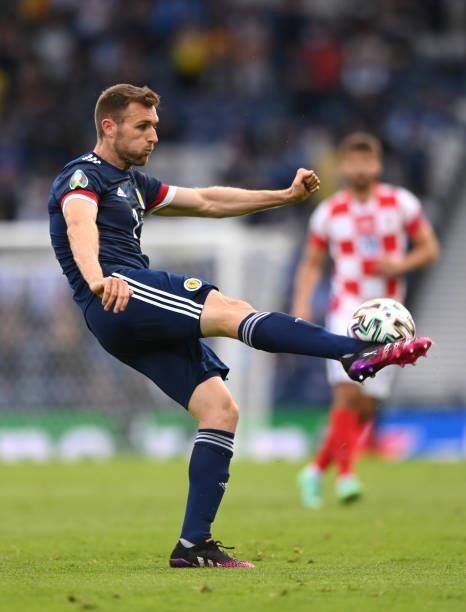 Scotland player Stephen O'Donnell in action during the UEFA Euro 2020 Championship Group D match between Croatia and Scotland at Hampden Park on June...