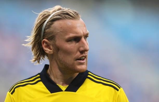 Emil Forsberg of Sweden looks on during the UEFA Euro 2020 Championship Group E match between Sweden and Poland at Saint Petersburg Stadium on June...