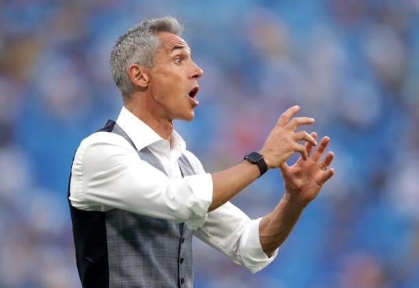 Paulo Sousa, Head Coach of Poland reacts during the UEFA Euro 2020 Championship Group E match between Sweden and Poland at Saint Petersburg Stadium...