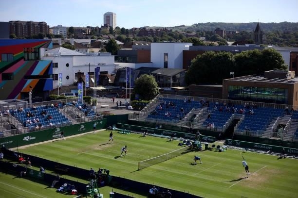 General view of the action during day 5 of the Viking International Eastbourne at Devonshire Park on June 23, 2021 in Eastbourne, England.