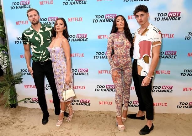 Robert Van Tromp, Christina Carmela, Emily Miller and Cam Holmes attend the "Too Hot To Handle