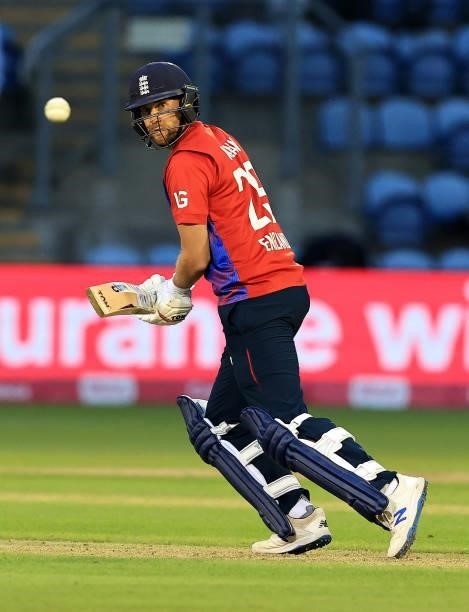 Dawid Malan of England watches the ball during the T20 International Series First T20 International match between England and Sri Lanka at Sophia...