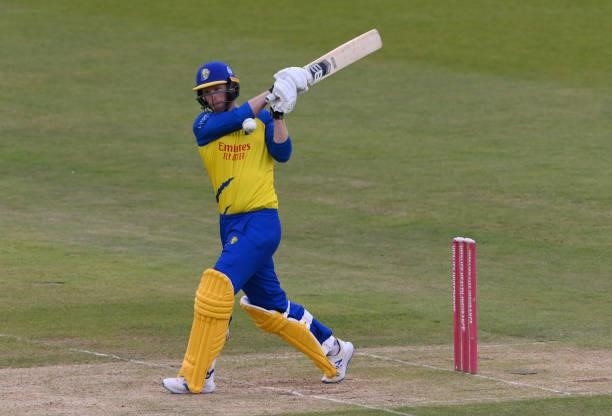 Durham batsman Graham Clark in batting action during the Vitality T20 Blast Match between Durham Cricket and Northamptonshire Steelbacks at Emirates...