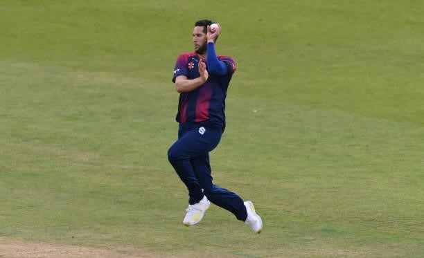 Northants bowler Wayne Parnell in action during the Vitality T20 Blast Match between Durham Cricket and Northamptonshire Steelbacks at Emirates...