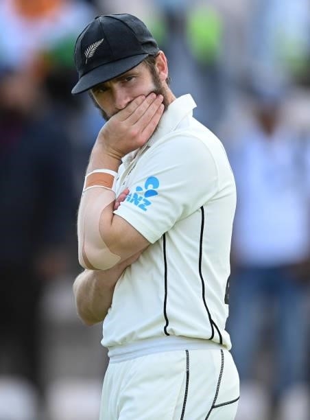 Kane Williamson of New Zealand looks on before the presentations after the ICC World Test Championship Final between India and New Zealand at The...