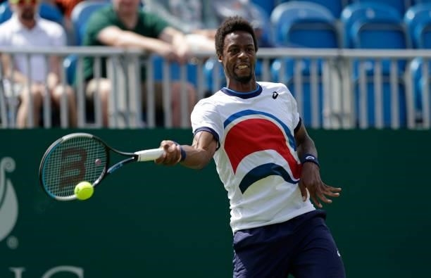 Gael Monfils of France in action during his second round men's singles match against Max Purcell of Australia during day 5 of the Viking...
