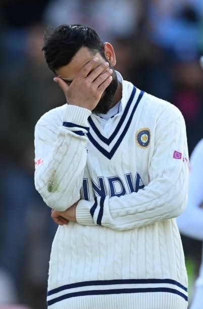 Virat Kohli of India reacts after the ICC World Test Championship Final against India at The Hampshire Bowl on June 23, 2021 in Southampton, England.