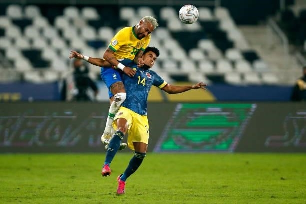 Neymar Jr. Of Brazil Neymar Jr. Of Brazil against Luis Diaz of Colombia during a Group B match between Brazil and Colombia as part of Copa America...