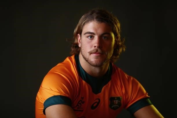 Fraser McReight poses during the Australian Wallabies player portrait session at Event Cinemas Coomera on June 23, 2021 in Gold Coast, Australia.
