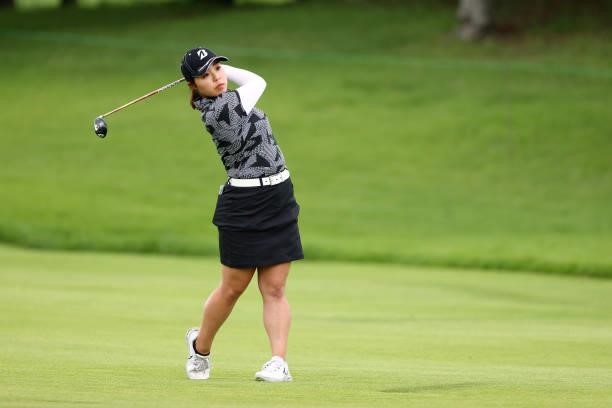Akane Saeki of Japan hits her second shot on the 6th hole during the first round of the Earth Mondamin Cup at Camellia Hills Country Club on June 24,...