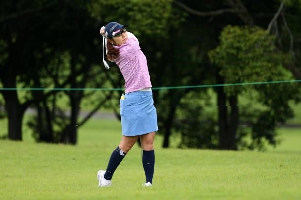 Saiki Fujita of Japan hits her second shot on the 6th hole during the first round of the Earth Mondamin Cup at Camellia Hills Country Club on June...