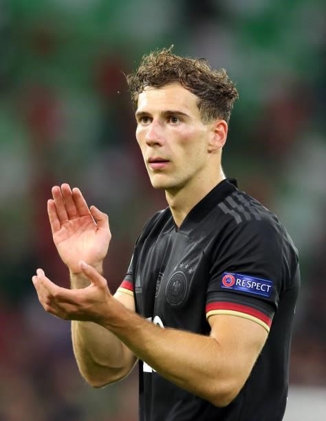 Leon Goretzka of germany reacts during the UEFA Euro 2020 Championship Group F match between Germany and Hungary at Allianz Arena on June 23, 2021 in...