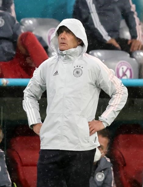 Head coach Joachim Jogi Loew of germany reacts from the sidleline during the UEFA Euro 2020 Championship Group F match between Germany and Hungary at...