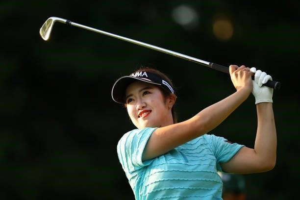 Nanoko Hayashi of Japan hits her tee shot on the 9th hole during the first round of the Earth Mondamin Cup at Camellia Hills Country Club on June 24,...