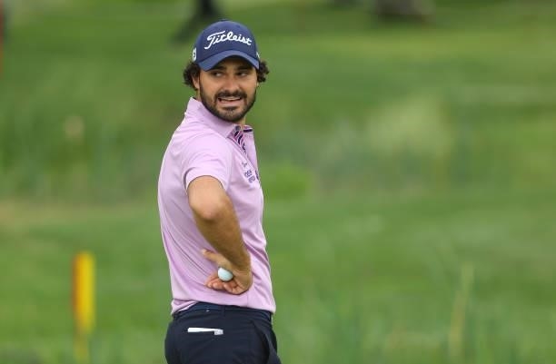 Clement Sordet of France putts on the ninth green during the first round of The BMW International Open at Golfclub Munchen Eichenried on June 24,...