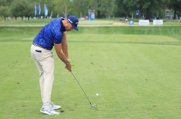 Bernd Ritthammer of Germany tees off on the eighth hole during the first round of The BMW International Open at Golfclub Munchen Eichenried on June...