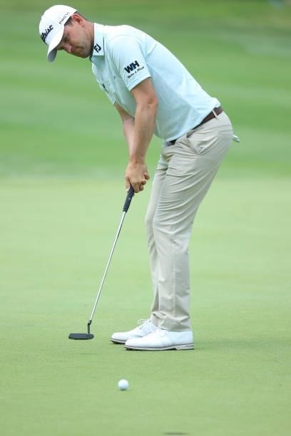 Bernd Wiesberger of Austria putts on the 10th green during the first round of The BMW International Open at Golfclub Munchen Eichenried on June 24,...