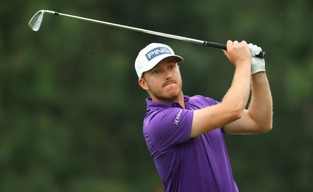 Daniel Young of Scotland tees off on the eighth hole during the first round of The BMW International Open at Golfclub Munchen Eichenried on June 24,...
