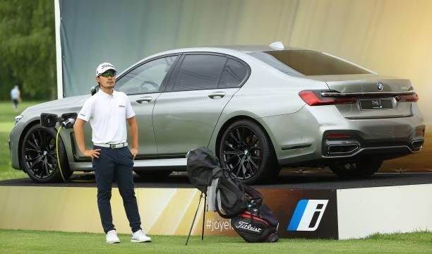 Masahiro Kawamura of Japan prepares to tees off on the eighth hole during the first round of The BMW International Open at Golfclub Munchen...