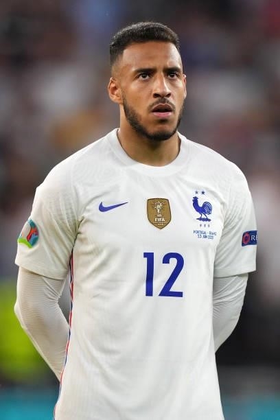 Corentin Tolisso of France looks on prior to the UEFA Euro 2020 Championship Group F match between Portugal and France at Puskas Arena on June 23,...