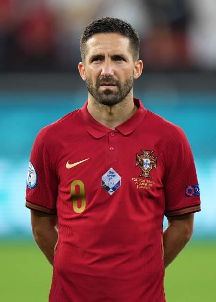 Joao Moutinho of Portugal looks on prior to the UEFA Euro 2020 Championship Group F match between Portugal and France at Puskas Arena on June 23,...