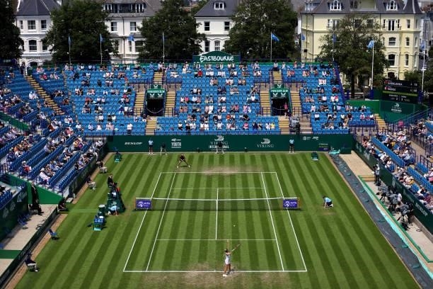 General view of the womens singles quarter final match between Aryna Sabalenka of Belarus and Camila Giorgi of Italy during day 6 of the Viking...