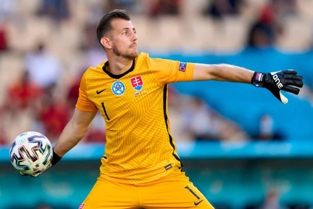 Martin Dubravka of Slovakia in action during the UEFA Euro 2020 Championship Group E match between Slovakia and Spain at Estadio La Cartuja on June...