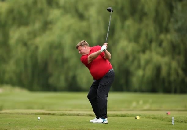 Kevin Saunders of Highcliffe Castle GC in action during Day Two of the PGA Pro-Captain Challenge at The Belfry on June 24, 2021 in Sutton Coldfield,...