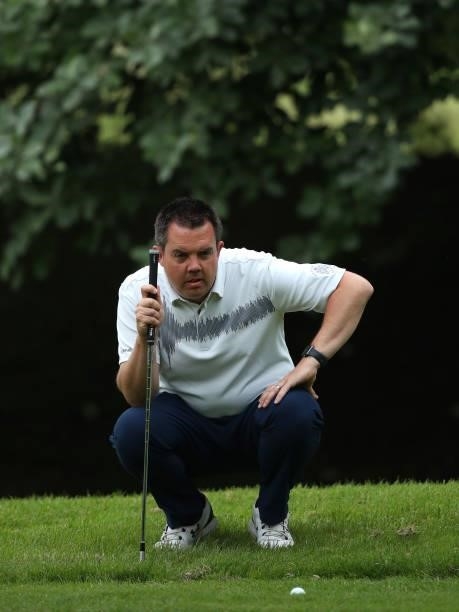 Matthew Davies of Vale of Llangollen GC in action during Day Two of the PGA Pro-Captain Challenge at The Belfry on June 24, 2021 in Sutton Coldfield,...